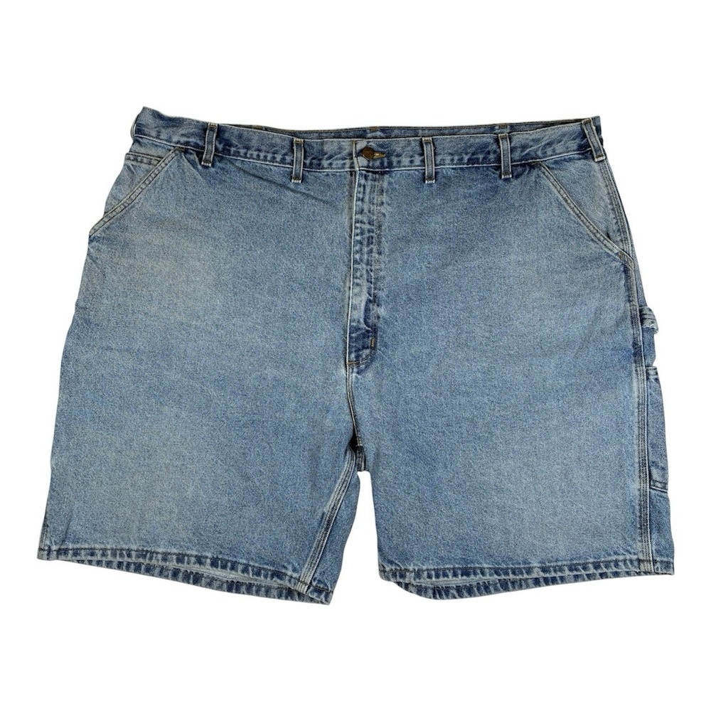 Carhartt Workwear Shorts Mens 50 Blue Denim Carpenter Jeans Cargo B29STW READ